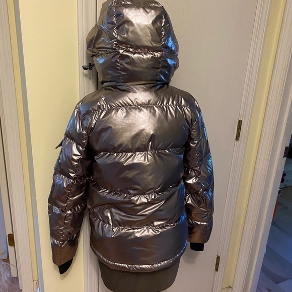 Aqua platinum down puffer jacket with removable hood xs - Picture 3 of 6